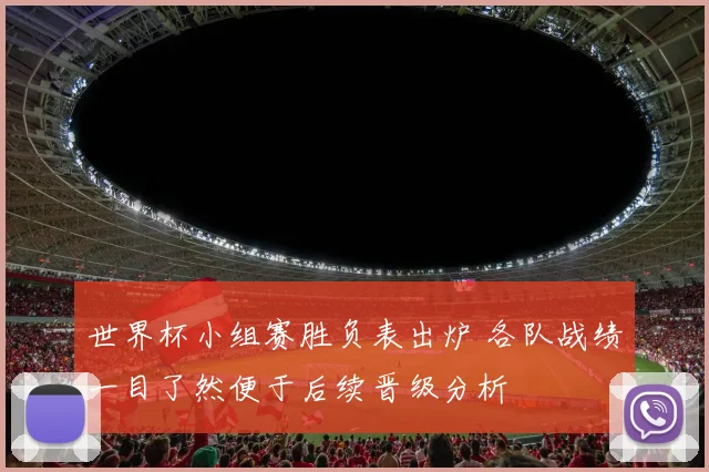 世界杯小组赛胜负表出炉 各队战绩一目了然便于后续晋级分析